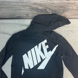 Nike Black Hoodie with Bold White Graphic